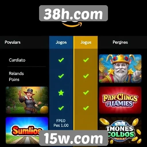 Comparação entre jogos populares disponíveis no 38h.com